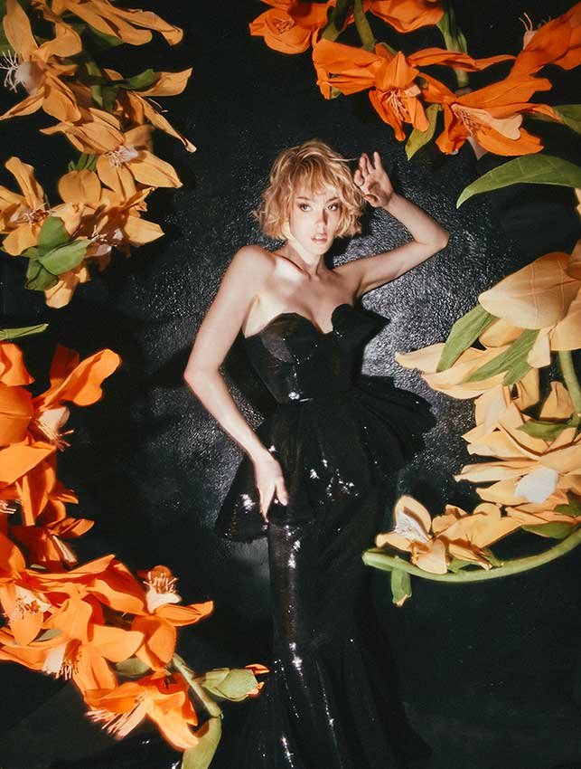 Gigi Goode for I AM ICONIQA book with Valentina Falchi 's jewels